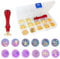 Wax Seal Stamp,12 PCS Wax Stamps Set with Removable Wooden Handle,Vintage Sealing Wax Stamp Heads,Wax Stamp Seal Kit for Wedding Christmas Envelopes Invitations Gift Cards Decoration