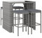vidaXL Gartenbar Set 5-TLG., Gartenmöbel Bartisch 4 Barstühle, Stehtisch Barhocker für Garten Terrasse, Sitzgruppe Gartenset mit Kissen, Grau Poly Rattan