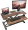 PUTORSEN Standing Desk Converter, 36 inch Height Adjustable Sit Stand Desk Converter, Ergonomic Sit Stand Dual Monitor and Laptop Riser Tabletop Workstation Rustic
