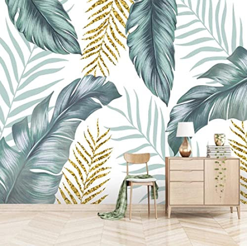 3D Plantes Tropicales Feuilles Vertes Fleurs Papiers Peints Grands Autocollants , Papiers Peints Amovibles | Papier Peint Autocollant 3D Pour Chambre D'Enfant, Salle 400 (largeur) x 280 (hauteur) cm