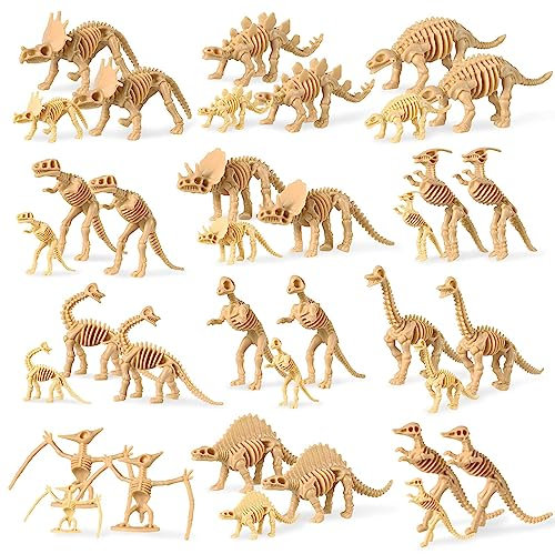 36 Stück Dinosaurier Fossil Skelette, sortierte Figuren Dino Knochen für Wissenschaft spielen Dino Sand Dig Dinosaurier Geschenke für Dinosaurier Themed Geburtstag Weihnachten Thanksgiving Party Favor