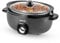 Geepas 6.5 Litre Slow Cooker | 3 Temperature Settings, Removable Easy-Clean Aluminum Bowl | Tempered Glass Lid & Cool Touch Handles, Chalkboard Design | 2 Year Warranty, Black