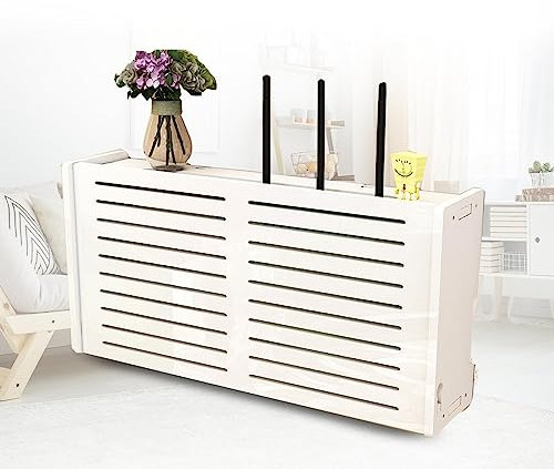 Support Box Internet Tableau Electrique Boîte de Rangement de routeur WiFi Meuble TV Flottant Mural Bois étagère Murale Flottante,F40x10x20cm