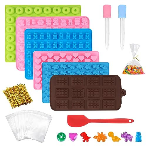 MIYUANGKJ 6 stk Gummibärchen Form Bonbon Formen Silikon Hundekekse Backform Hundeleckerli Silikonform Eiswürfelform Schokoladenform Herz für Süßigkeiten Gelee Schokolade
