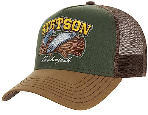 Stetson Lumberjack Trucker Cap Small Herren/Damen One Size (ca. 51-55 cm) - braune Mütze aus Baumwolle - mehrfarbige Meshcap - Größenverstellbar - Sommer/Winter braun One Size