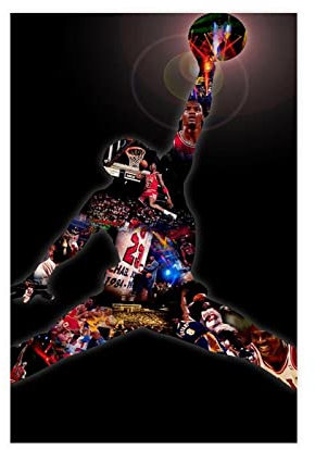 OakiTa Leinwandposter Michael Jordan Basketballspieler (20), Schlafzimmer, Dekoration, Sport, Landschaft, Büro, Raumdekoration, Geschenk, ungerahmt, 30 x 45 cm