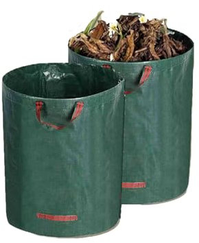 zalati Bolsas de basura de jardín, reutilizables, resistentes al agua, con asas para recoger residuos de jardín, hierba y hojas, 100 L