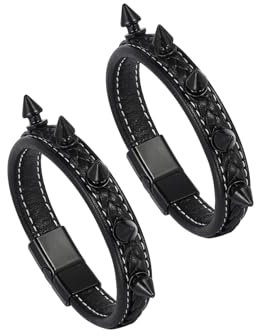 MILAKOO Spiked Nieten PU Lederarmband für Männer Goth Retro Punk Armband Nieten Armreif Manschette für Frauen