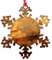 Ducnall 2023 Weihnachtsbaumschmuck, Schneeflocken, bruchsicher, Weihnachtsdekoration, gelb strukturiertes Knistermuster