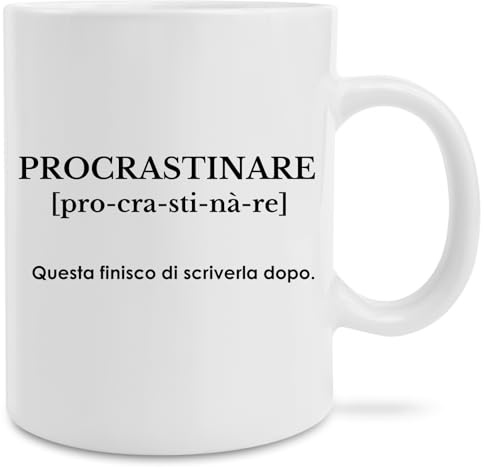 Lustige Tassen, Tasse mit lustigen und originellen Geschenkideen zum Frühstück oder Tee, lustige Geschenke für Schwester, Mutter, Valentinstag, Männer, Frauen (Prokrastinar)