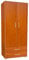 Armadio 2 ante 2 cassetti 81x186h in legno per camera da letto con asta appendiabiti interno (Ciliegio)