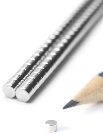 PACKIVO Neodym Magnete ⌀ 3 x 2 mm - 10 Stück Kleine Magnete Scheibenmagnete extra stark rund mini Magnet Magnettafel Pinnwand Kühlschrank Schwarzes Brett Whiteboard Basteln Handwerk Fotos Büro