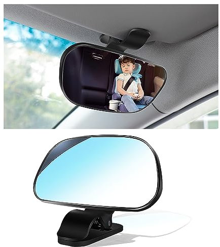 Baby Car Mirror Rear Facing,Suction Cup HD Wide Angle Convex Mirror Car Rear View Mirror with 360° Adjustable,Essential Car Interior Accessories Baby Mirror for Car Seat Rear Facing (Clip On)