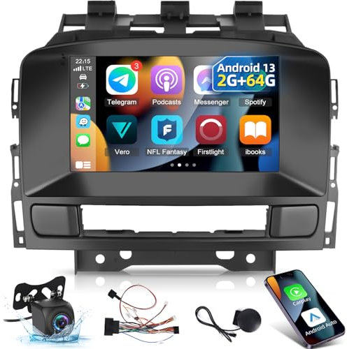 [2G+64G] Android 13 Radio de Coche para Buick Excelle GT XT 2010-2014/Opel Astra J 2011-2014 con Carplay y Android Auto - Radio de Coche de 7 Pulgadas 2 DIN con WiFi GPS SWC + Cámara de Seguridad AHD