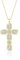Linawe Kreuzkette Goldkette Halskette Damen Kreuz Kette Gold, Diamant Geburtsstein Kristall Kettenanhänger, Vergoldete Goldene Kette mit Anhänger, Schmuck Damenkette Jewelry