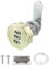 PATIKIL Combination Cam Lock Zinc Alloy Keyless 3-Digit Password File Cabinet Lock 13/16 Cylinder Chrome Finish Security Lock with Screw for Drawer Cupboard Gold