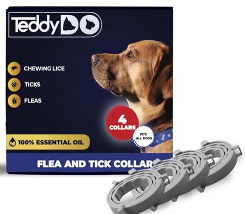 TeddyDo 4 Pack Collar for Dogs | 24 Months Full Protection | Adjustable and Waterproof Collar | Plant Based Formula | Fits all Dogs | Comfortable and Safe