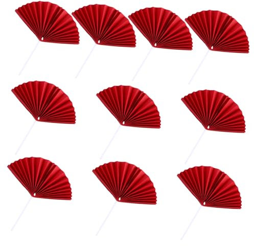 OFFIGAM 1ensemble Décorations De Gâteau Anniversaire De Picks Forme De Ventilateur Rouge Pour Fêtes Uniques Et Créatives