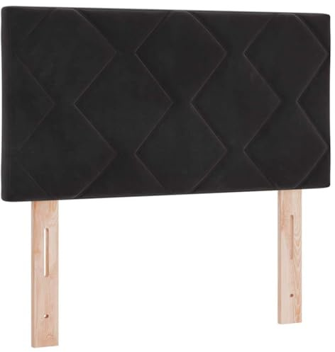 vidaXL Kopfteil Wandmontiert Geometrisch Schwarz 80 cm Samt, Moderner, höhenverstellbarer Samt-Kopfteil für stylische Schlafzimmer, platzsparendes Design, schickes Möbelstück