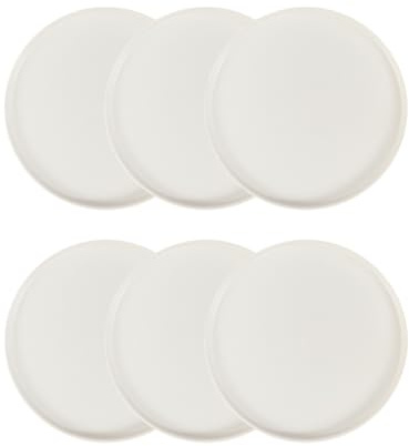 HOMLA FAMELIO 6er Set weiße Dessertteller Ø21cm, elegant & modern, spülmaschinenfest, kratzfest