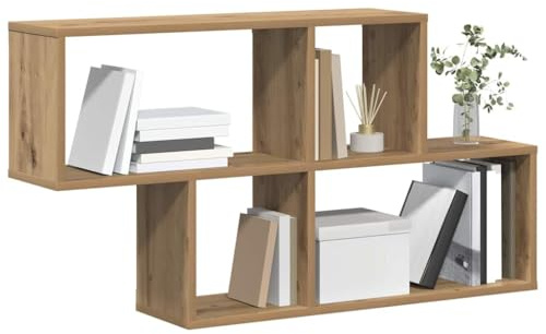 vidaXL Wandregal Wandhalterung Braun Holzwerkstoff | Der Eichenholz-Finish gibt dem Regal einen schlichten Charme,