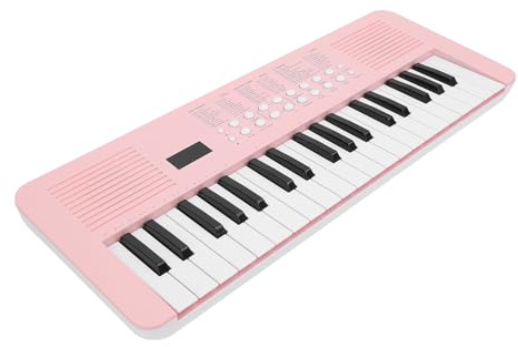Tomvorks 37 Teclado Teclado Electrónico con 200 Tonos, Ritmos y Demostraciones, Instrumento de Teclado de Piano Digital Portátil, Modo de Doble Energía, Grabación de Canciones y (Rosa)