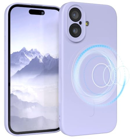EAZY CASE - Silikonhülle magnetisch für iPhone 17 Hülle Silikon Lila weich stoßfeste Magnet Handyhülle Schutzhülle mit Kameraschutz Dünn Schutz Cover TPU Bumper in Pastell Lavendel Blau