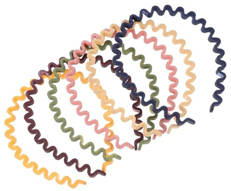 MAJORMENCH 6 Stück pack Gewellte Mattierte Harzstirnbänder für Damen und Mädchen Hautfreundliche Vielseitige Haarbänder zum Fixieren bei Sport Make Up und Alltag Zufälliger Zufälliger Stil