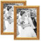 PHOTOLINI 2er Set Bilderrahmen Antik Gold Nostalgie 21x30 cm DIN A4 Fotorahmen mit Glasscheibe/Kunststoff-Rahmen