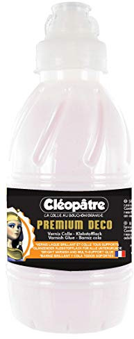 Cléopâtre - LCC1PREM-500 - Vernis Colles Prémium Brillant Transparent Mat - Flacon 500 g 6,5 x 6,5 x 16 cm