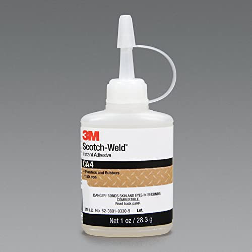 3M Scotch-Weld CA4 Cyanoacrylate Adhesive - Clear Liquid 1 oz Bottle - Shear Strength 2300 psi - 96600 [PRICE is per BOTTLE]