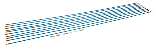 Dapetz ® Cable Access Kit Fiberglass Electrical Connectable Fish Tape Pull Kit, Cable Rod Set with Hook and Hole Kit in Transparent Tube, Wire Running Kit Wall Cable Rod Pull Push Tool 1M X 10