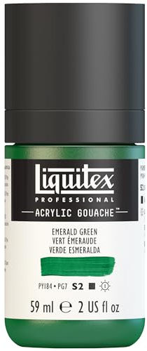 Liquitex 2059450 Professional Acryl Gouache - Smaragdgrün , 59ml Flasche, matt - Acrylfarbe mit Gouache Eigenschaften, Hochdeckend, Wasserfest & Lichtecht