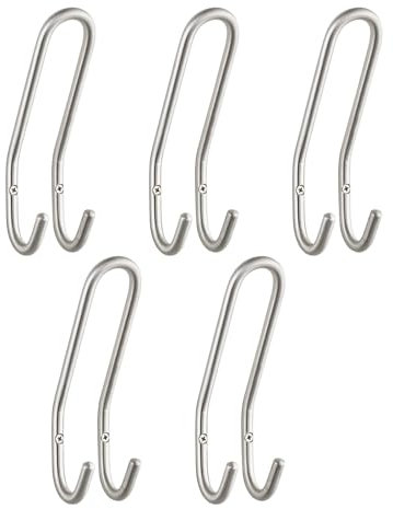 SOTECH 5 Stück Garderobenhaken FARA 192 x 51 mm echt Edelstahl gebürstet Kleiderhaken Wandgarderobe Jackenhaken Aufhänger