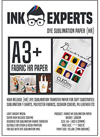 Ink Experts Tela A3+ papel de sublimación de alta liberación (HR), 100 g/m² (50)