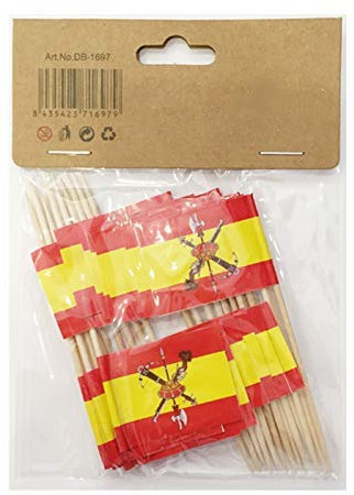 Durabol Palillos de Tapas con Bandera, Etiquetas Pequeñas para Magdalenas Decorar Tartas Bocadillos Cumpleaños Boda Fiesta de Bienvenida 3.5 * 2.5cm (LEGIÓN 25PCS)