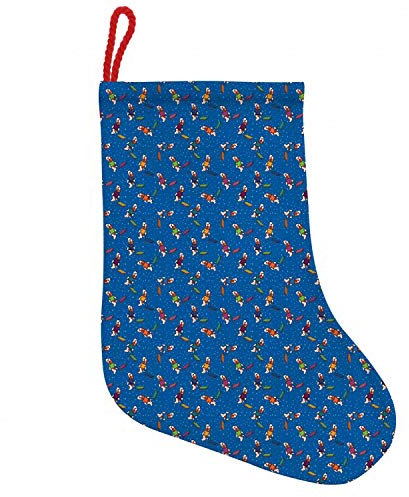 ABAKUHAUS Hunde Hängende Nikolausstiefel Weihnachtssocken, Christmas Time Hunde mit Schlitten, Weihnachtsstrumpf zum Aufhängen, 35x50cm, Mehrfarbig