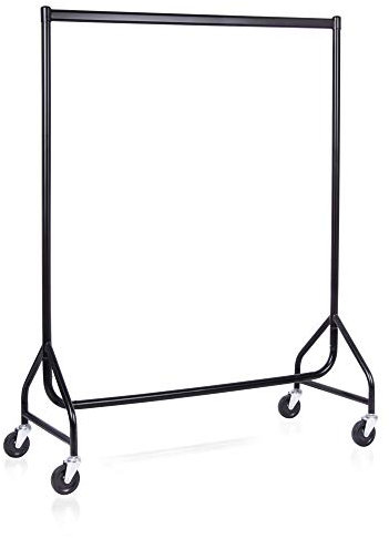 goodsforbusiness GmbH Konfektionsständer schwarz B:122 x H:155 cm, Profi Kleiderständer Stahlrohr schwarz lackiert sehr stabil, Rollständer mit 100mm Rollen belastbar bis ca. 80 kg