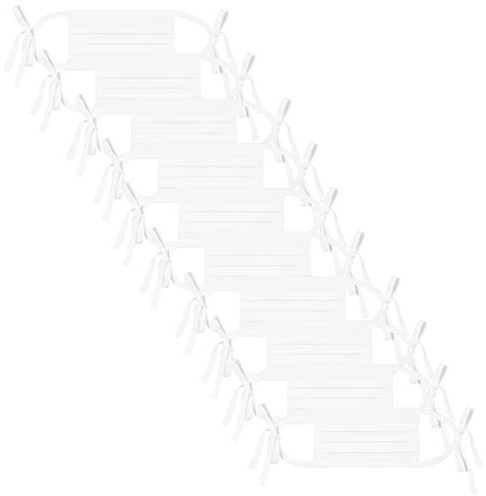 Oscar Apparels Wiederverwendbare Stoffmaske, 100% BCI Baumwolle mit Schleife zum Selbstbinden, Erwachsene (10er Pack)