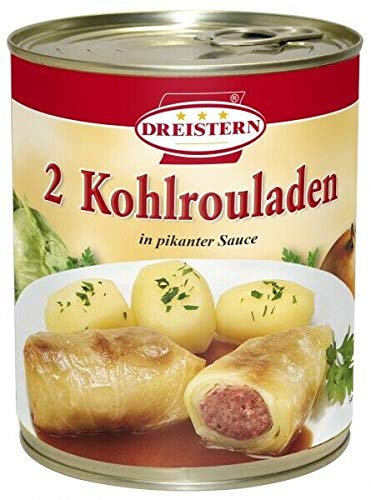 2 Kohlrouladen (Krautwickel) in pikanter Soße 800gr Ringpull-Dose