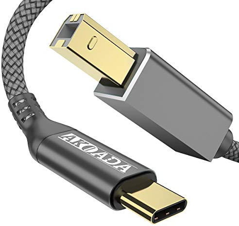 AkoaDa Cavo Stampante USB C (1.5M), Cavo Printer USB Tipo C a USB B per Scanner