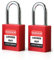 POFET 2PCS 38 mm / 1.5 pulgadas Cerraduras de bloqueo y etiquetado, Candado de seguridad, Plástico rojo
