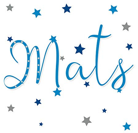 Türaufkleber mit Namen | Wandtattoo Kinderzimmer Namensaufkleber Wunschname Sterne Pastellfarben für Kinder | timalo® | 73096-Set07-30