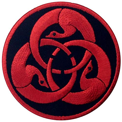 Hagakure Bestickter Aufnäher zum Aufbügeln/Annähen, Rot schwarz