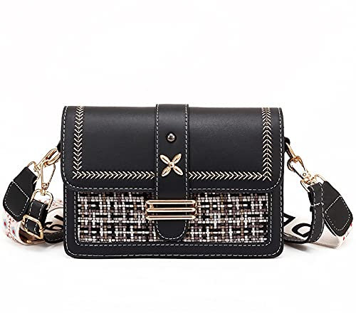 zhongningyifeng Umhängetasche für Damen, Leder, kleine Geldbörsen, Handtaschen, modisch, Geldbörse, Schwarz