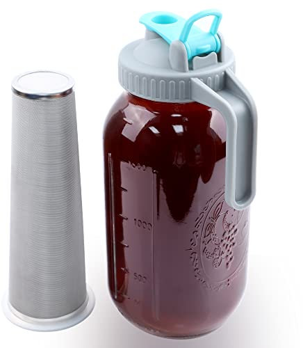 Mason Jar - Cafetière à froid de 2 litres - Avec filtre à infusion - Pour café, thé glacé, thé soleil, limonade