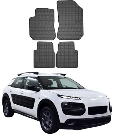 OMAC Fußmatten für Citroen C4 Cactus 2014-2020 Gummi 4X Schwarz | Automatten, Gummimatten, Allwetter, Antirutsch, fahrzeugspezifisches Produkt, wasserdicht