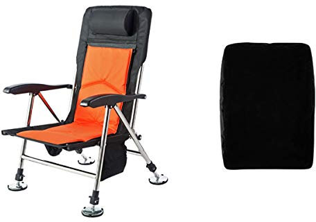 HMTE Angelstuhl Tragbarer Outdoor-Klapp-Campingstuhl Verstellbarer Angelstuhl mit Aufbewahrungstasche Tragbarer Regiestuhl (Color : Orange, Size : Free Size) (Orange Free Size)