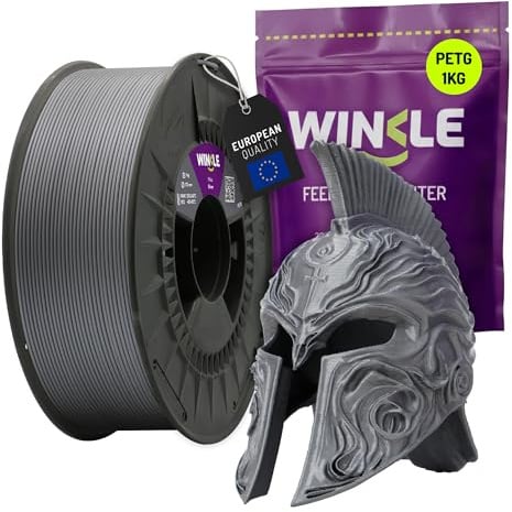 Winkle PETG Silver Filament | Petg 1.75mm | Printing Filament | 3D Printer | 3D Filament | Silver Color | 1000g Coil