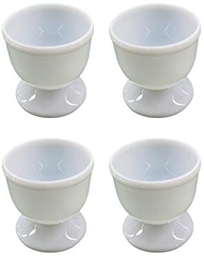 Lot de 4 coquetiers en plastique pour œufs à la coque Blanc Simplicity